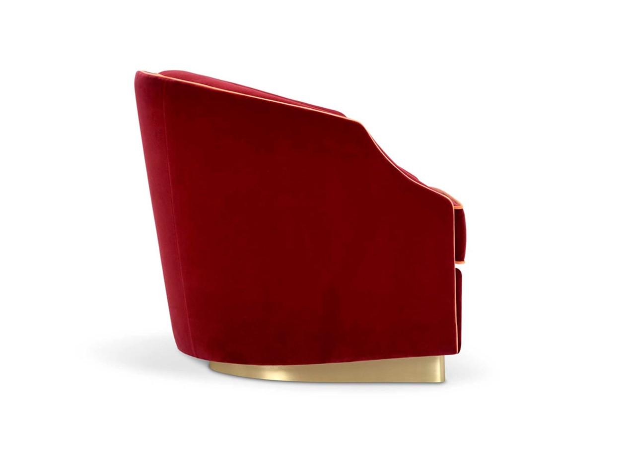 CLEIO Upholstered fabric armchair with armrests