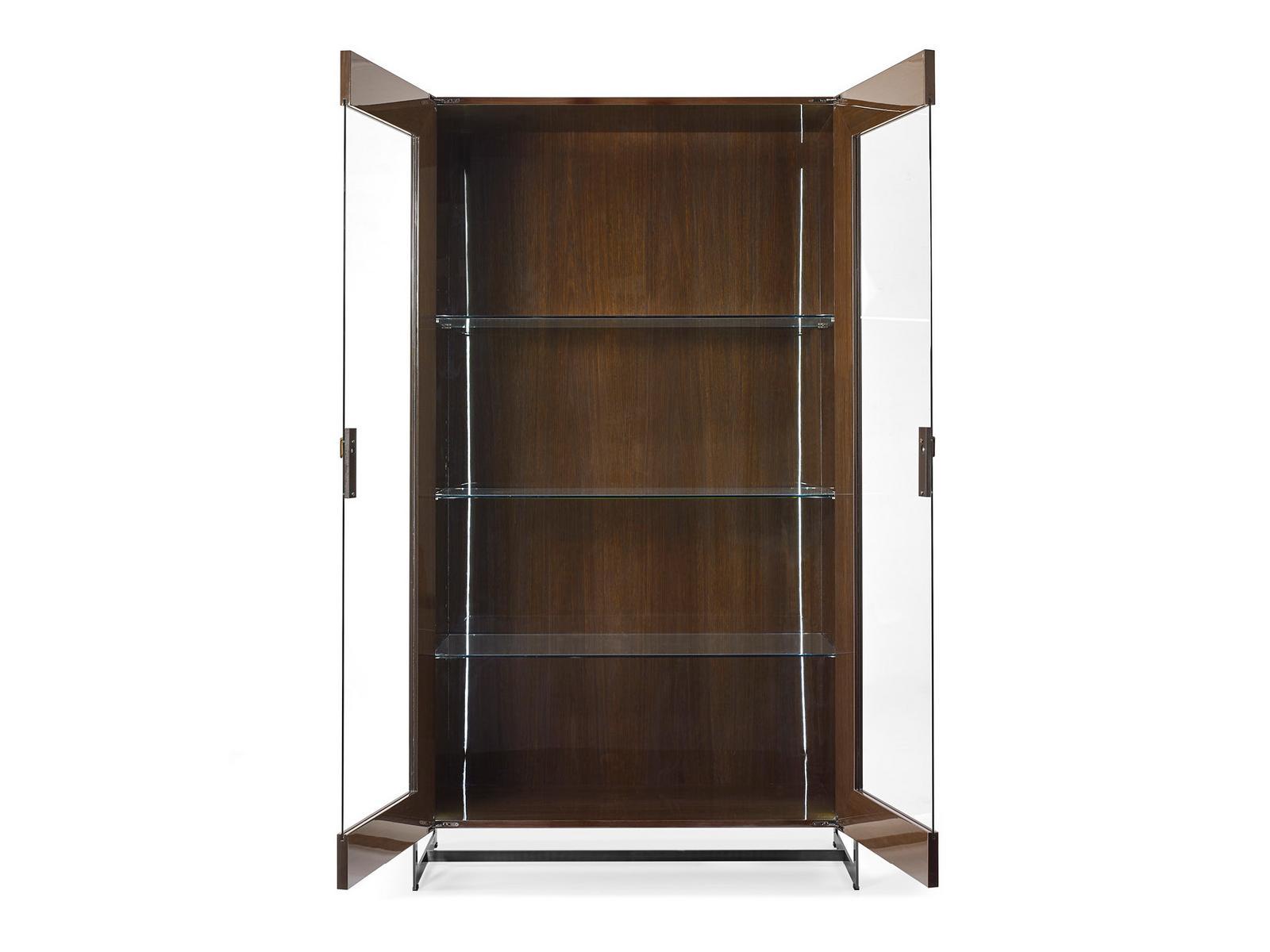 MAVIS Wood and glass display cabinet with integrated lighting