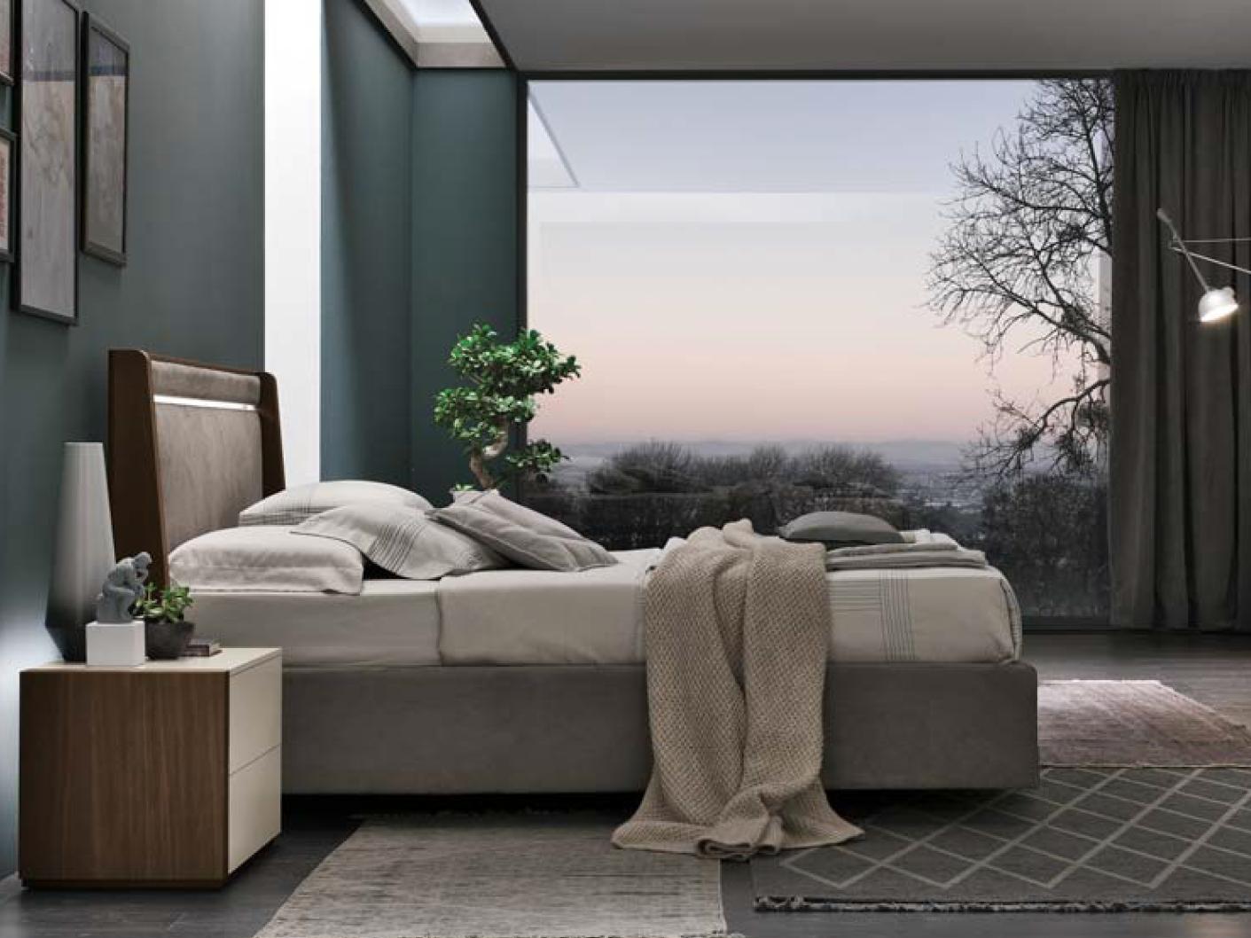 BAHIA Double bed with integrated lighting