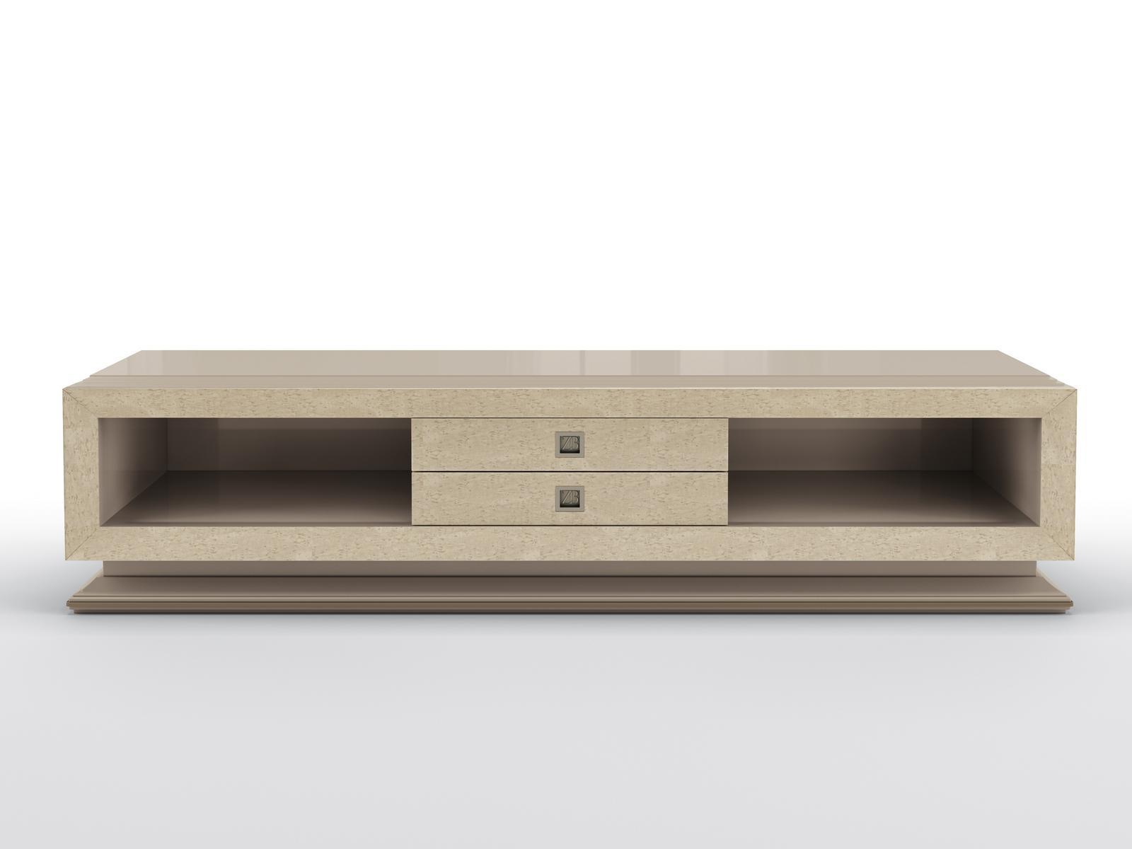 CONCORDE Low solid wood TV cabinet with drawers
