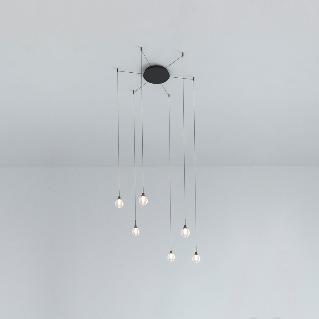 ALASKA BIG FANCY SHAPE LED adjustable glass pendant lamp