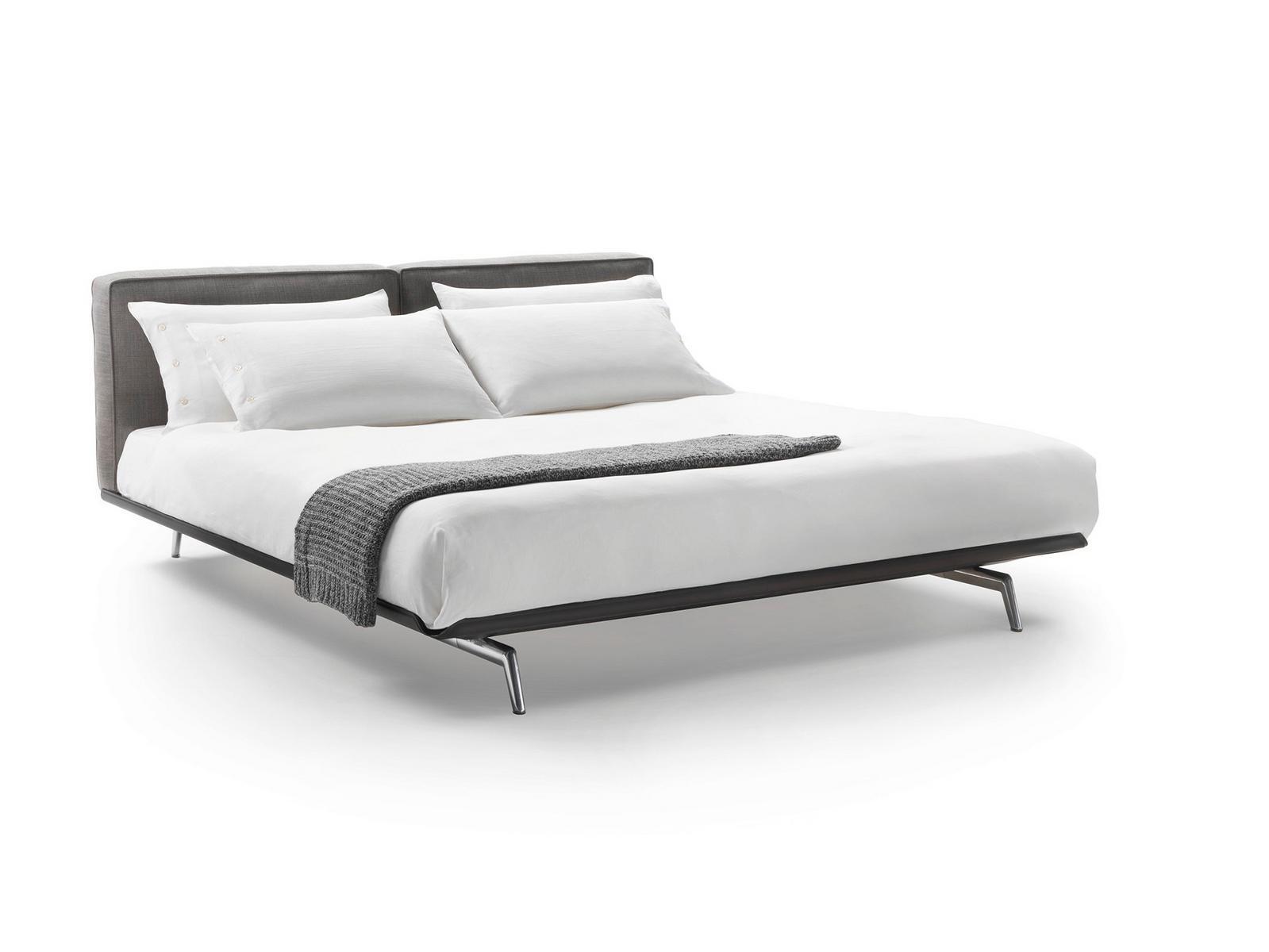 ESTE Fabric double bed with upholstered headboard