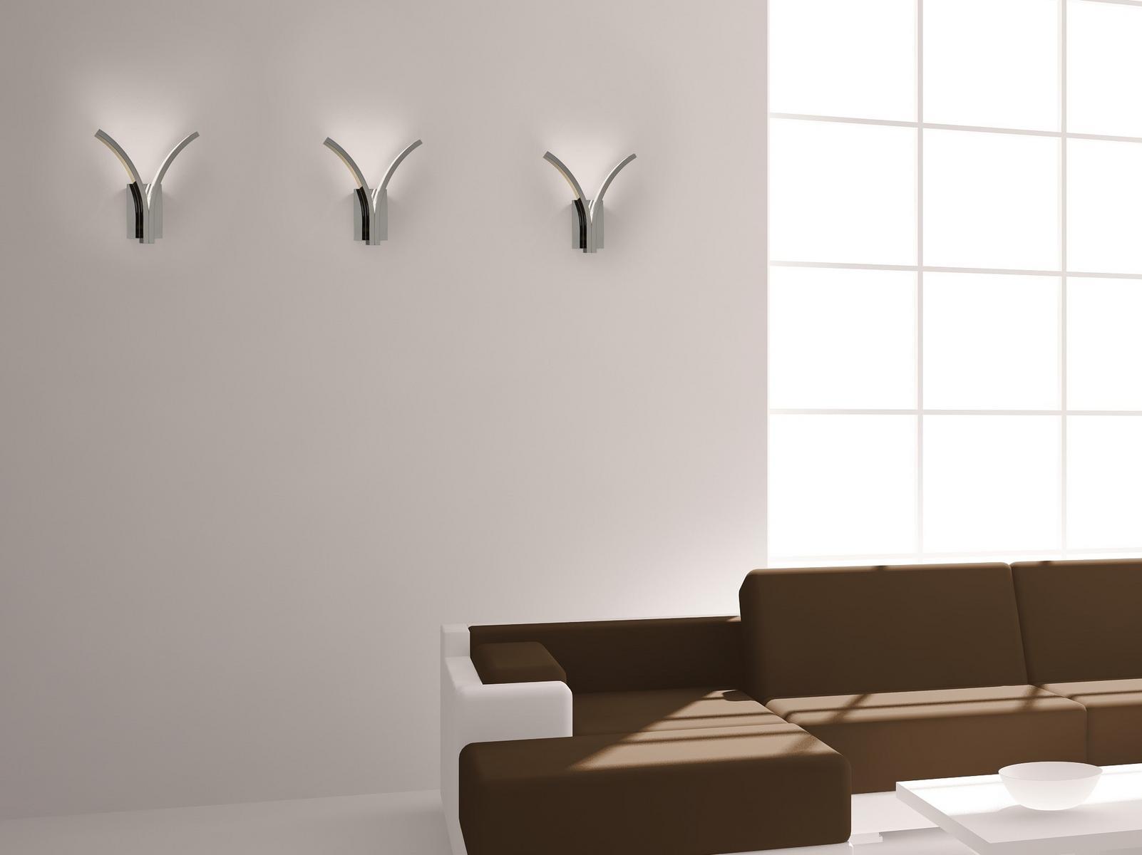 STREAM W2 LED indirect light metal wall lamp with fixed arm