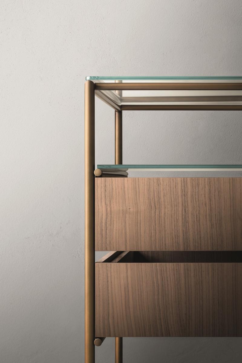 AREIA Wood and glass chest of drawers