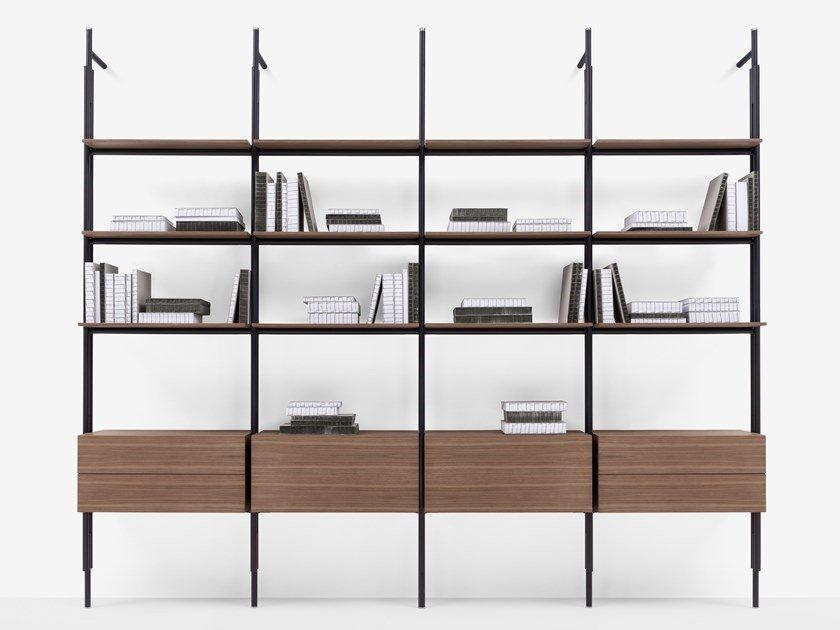 JACK Open floor-ceiling mounted bookcase