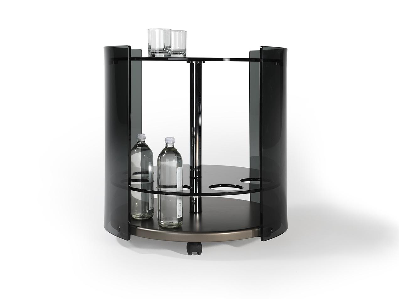 6000 Round glass coffee table with castors
