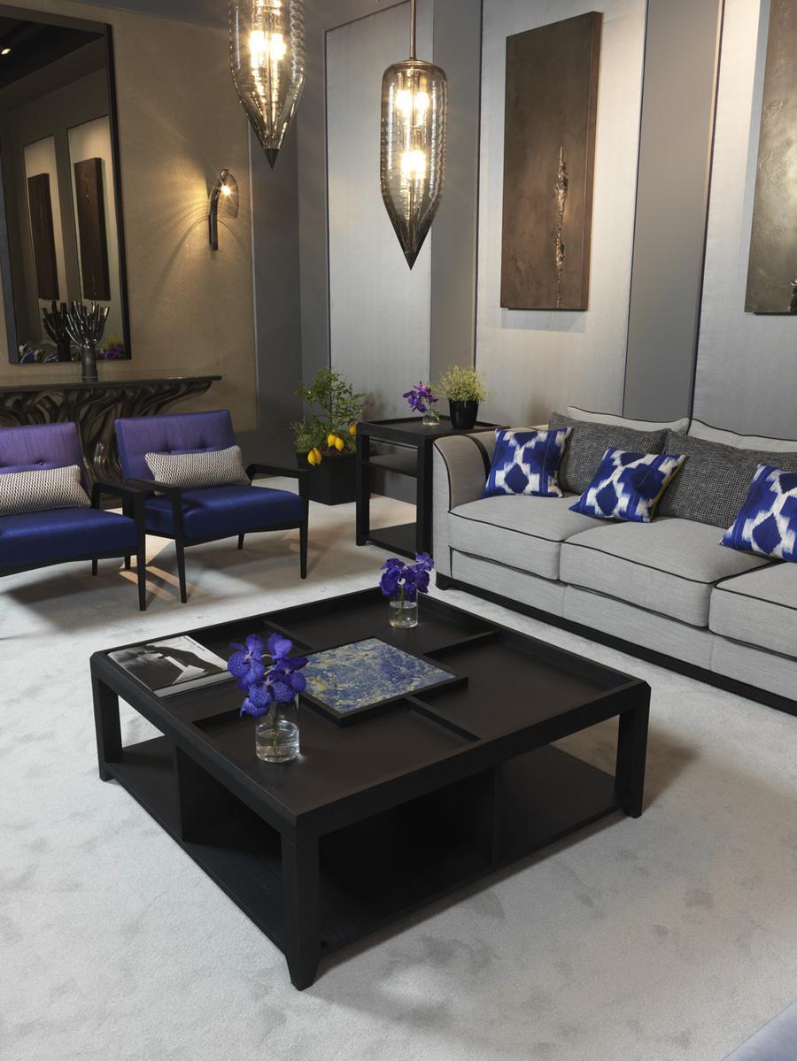 MILETO Low wooden coffee table with storage space