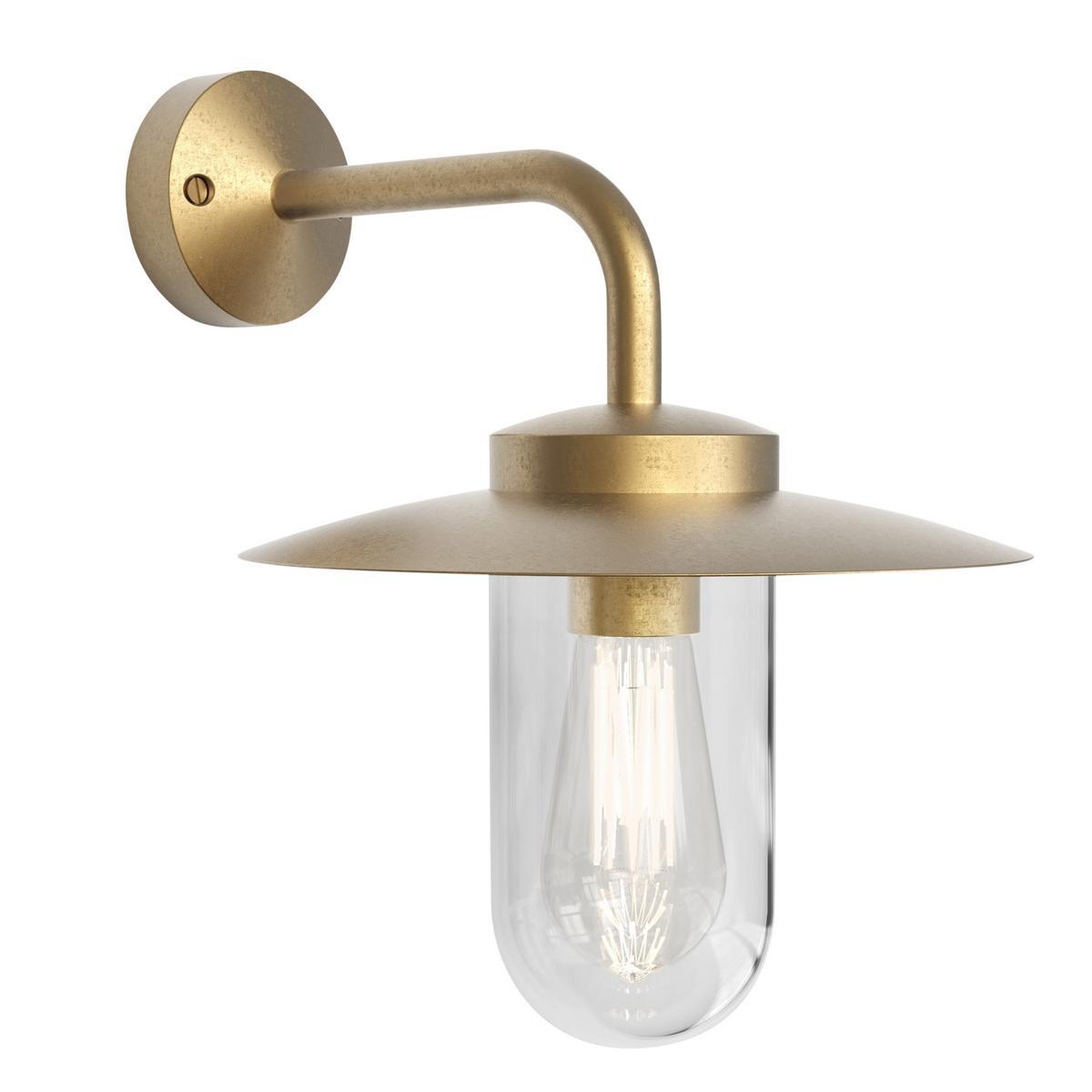 PORTREE LED wall light in brass and glass