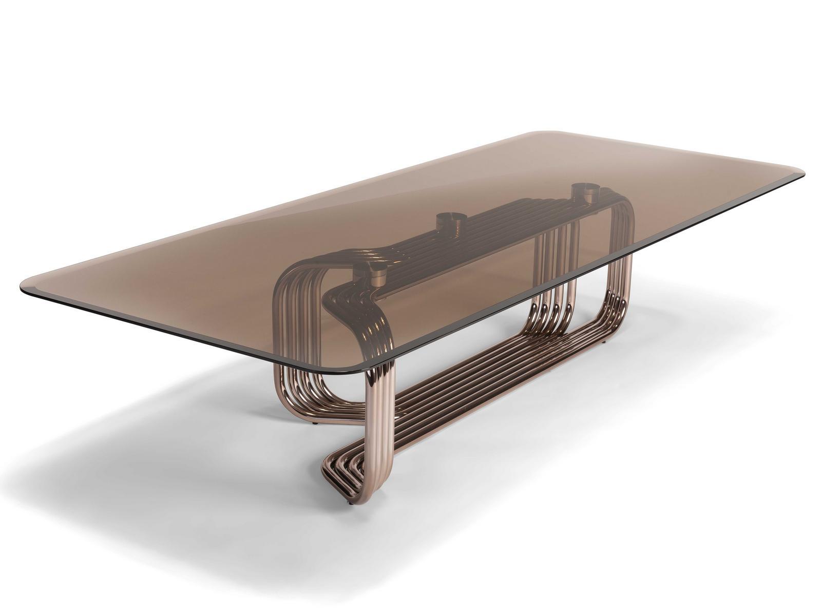 VINCENT Low rectangular glass coffee table VINCENT Low rectangular glass coffee table