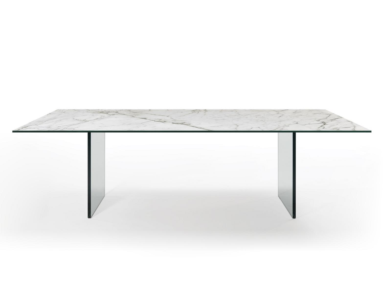 MONOLITE Rectangular Marble glass dining table