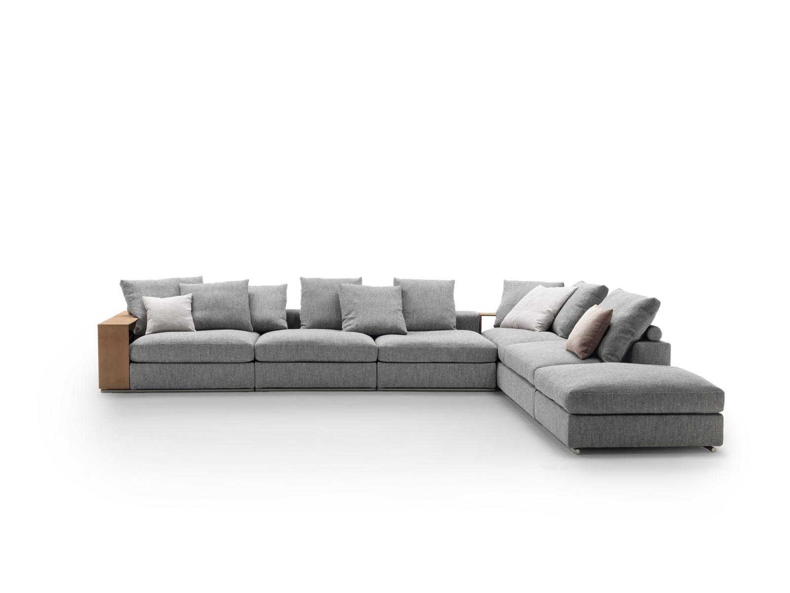 GROUNDPIECE Sectional fabric sofa with storage space