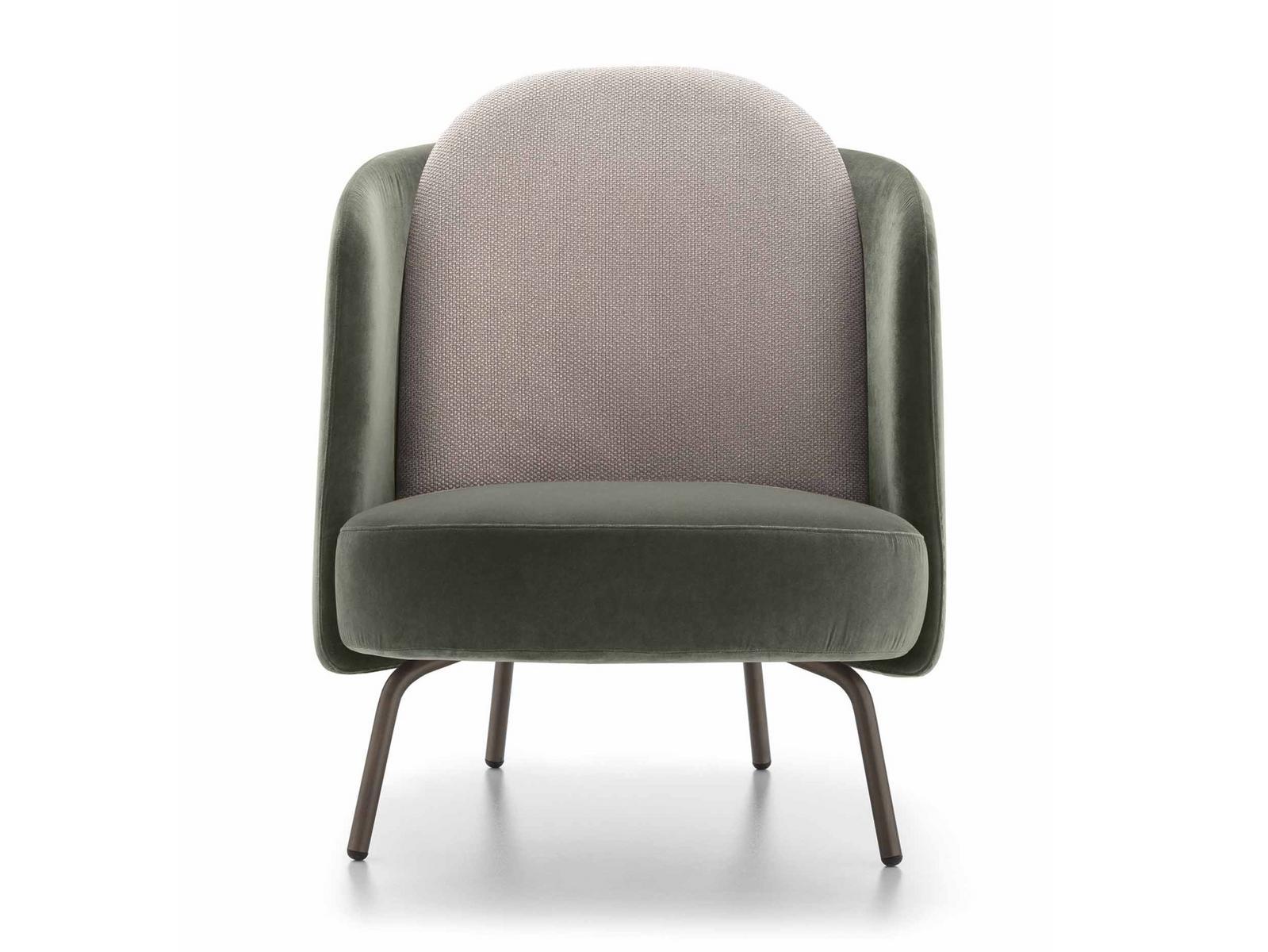 LUCIA Upholstered fabric armchair