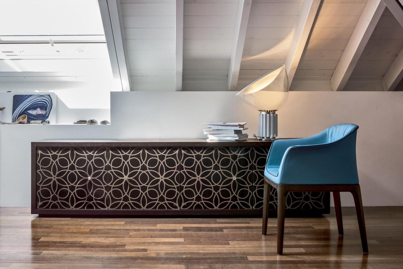 GRANADA Wood and glass sideboard with doors