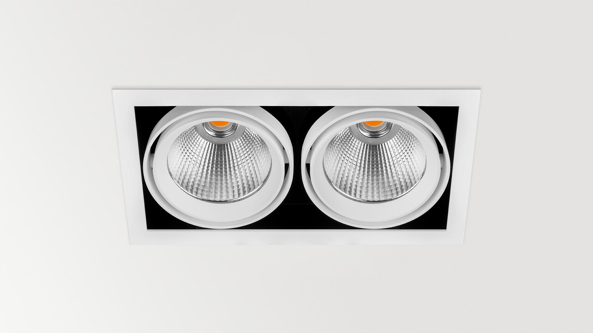 HUBBLE DOUBLE LED multiple rectangular spotlight