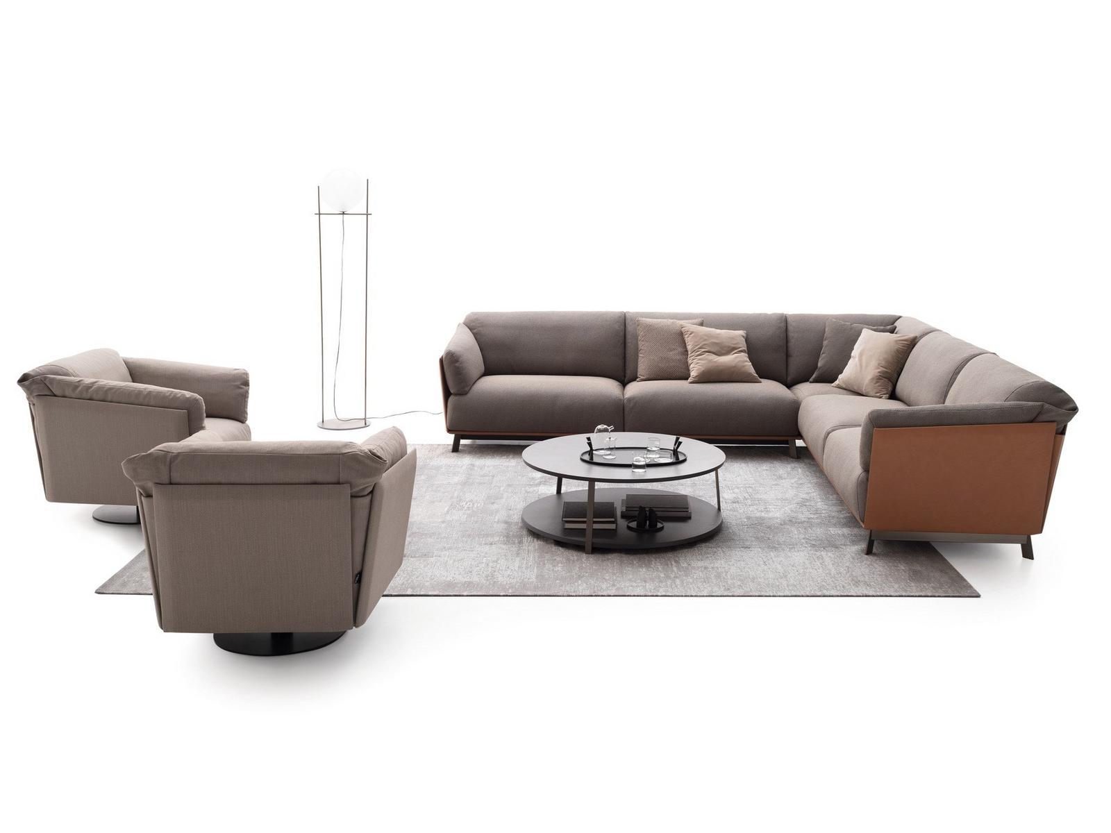 KAILUA Trestle-based fabric armchair with armrests