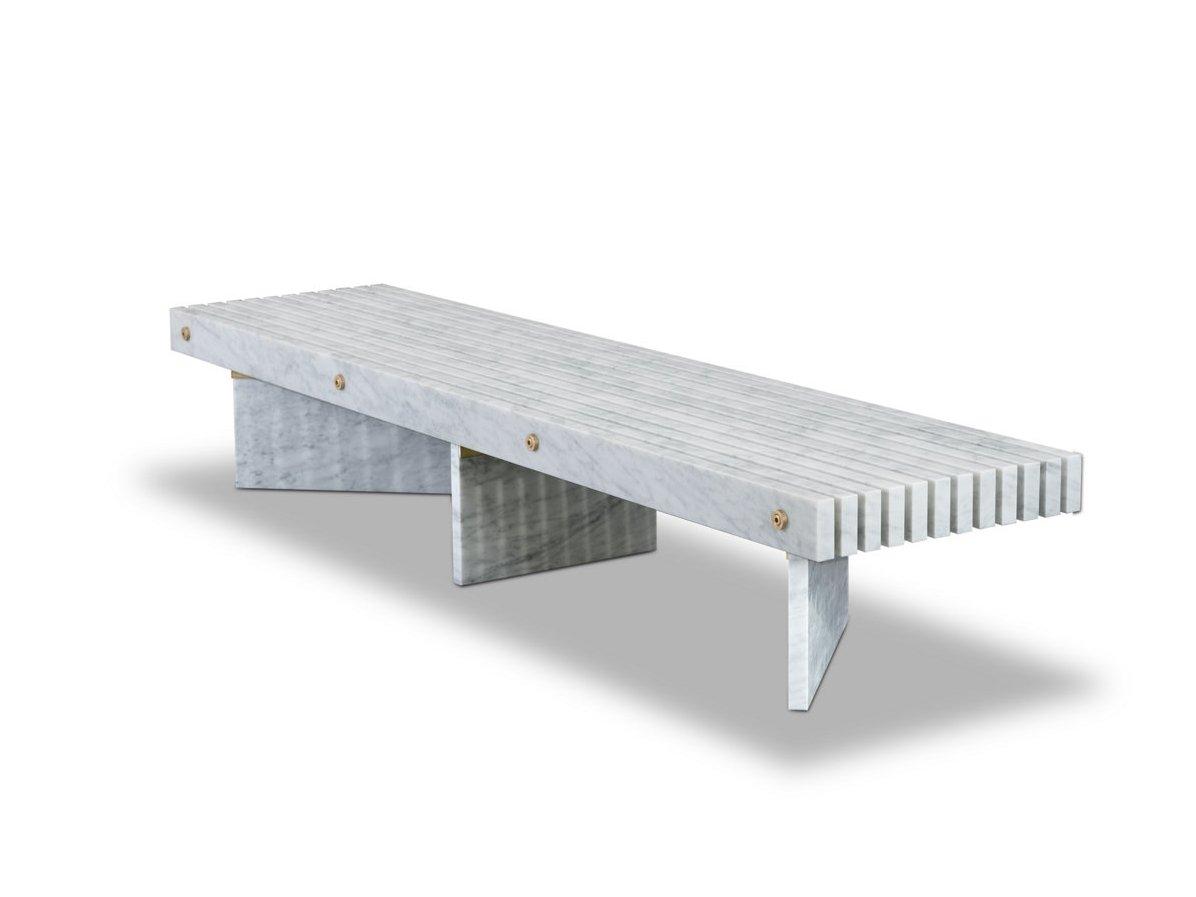 RAIL Rectangular marble coffee table