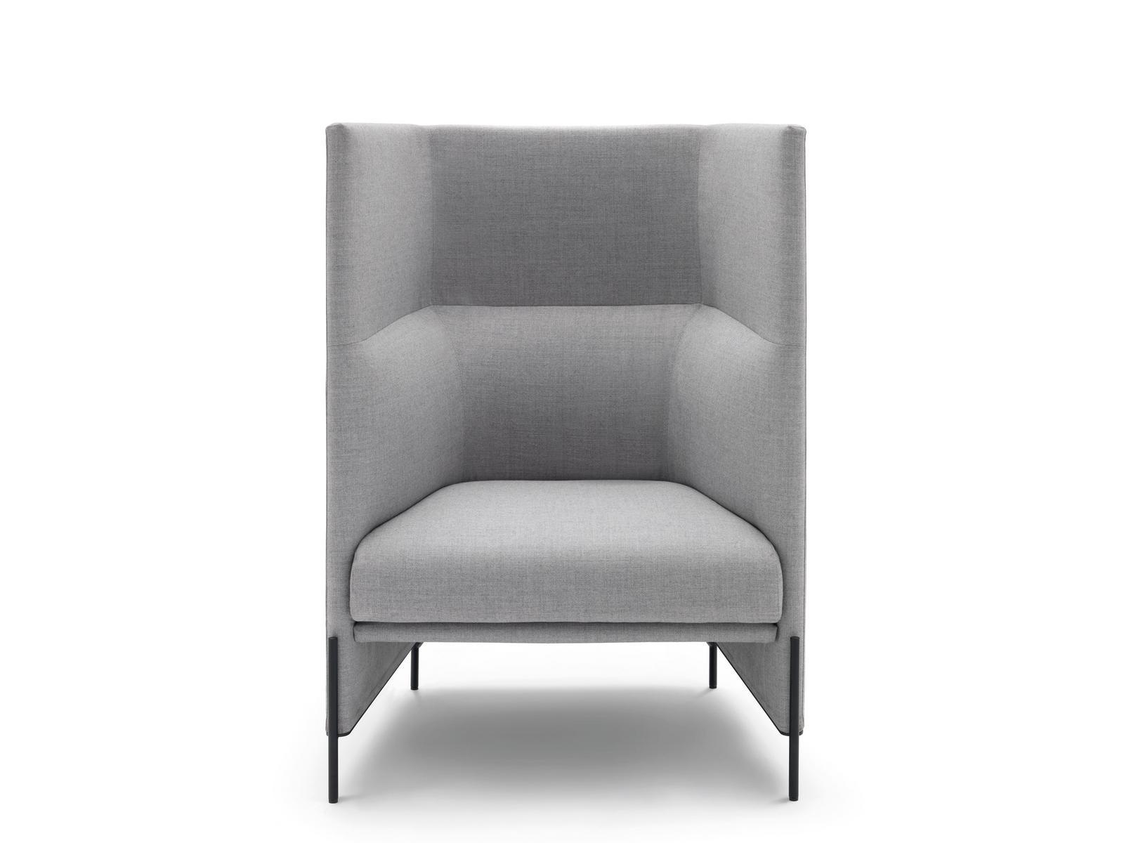 ALGON Upholstered high-back fabric armchair