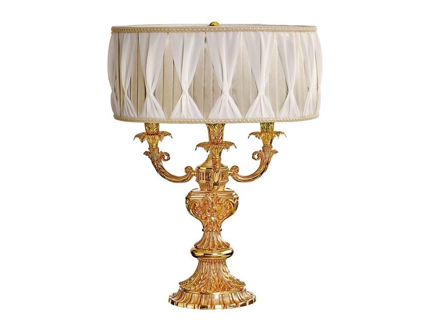 CAESAR 798/L3 French Gold table lamp with satin shade