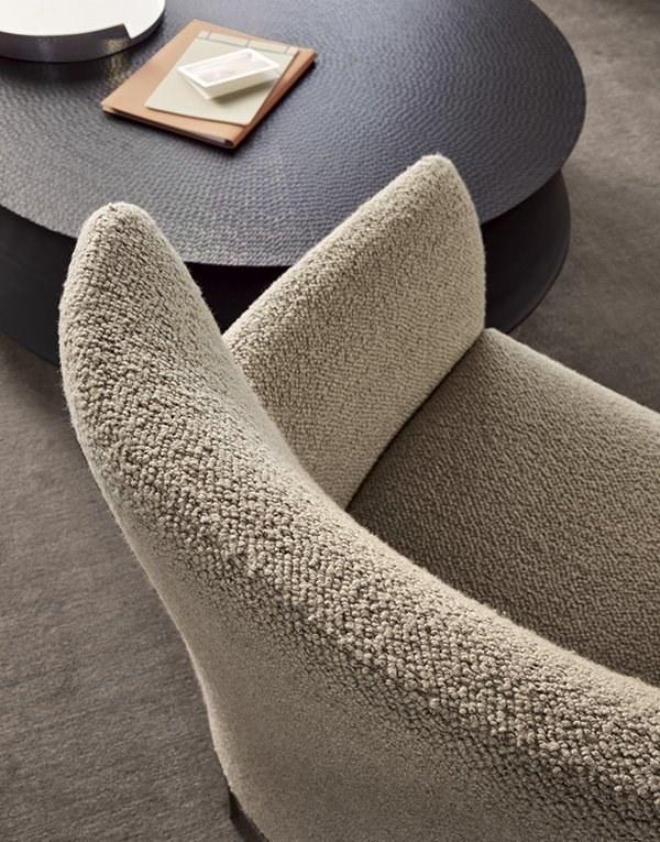 GENTLEMAN Fabric armchair with armrests