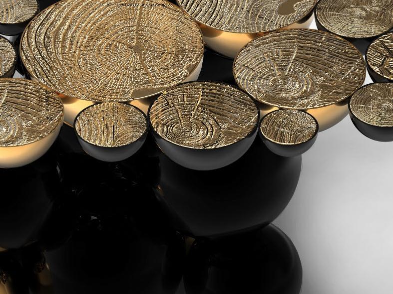 NEWTON Oval brass dining table