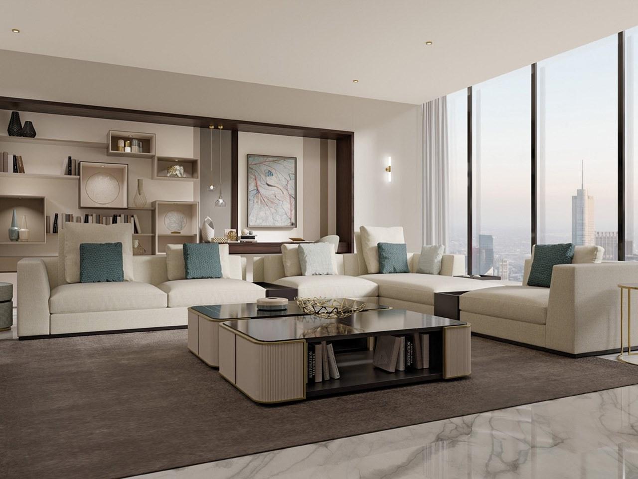 PR.680 Corner sectional fabric sofa