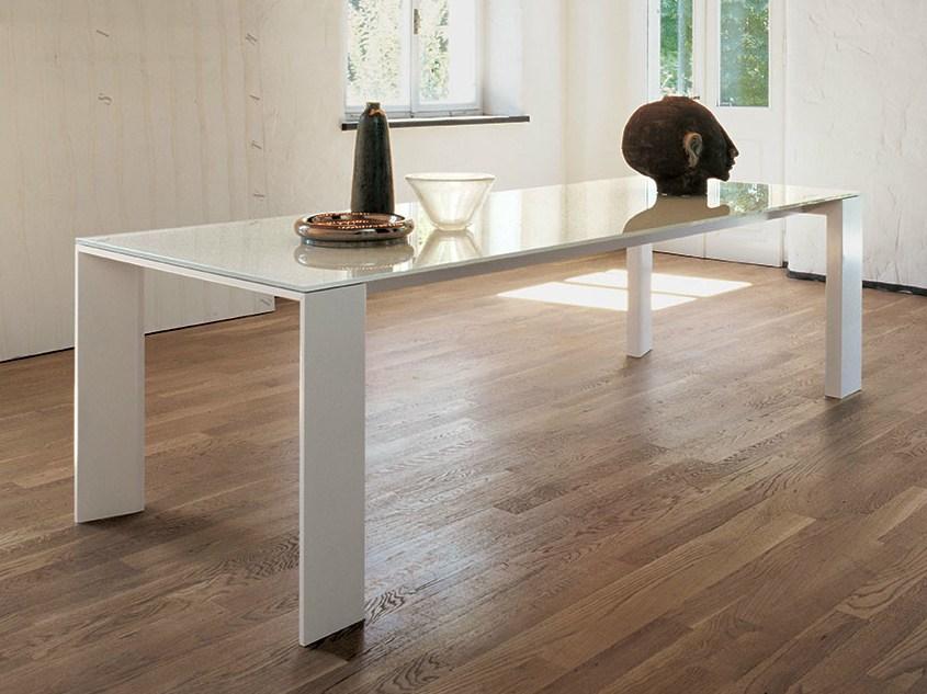 TORONTO Rectangular wood and glass table