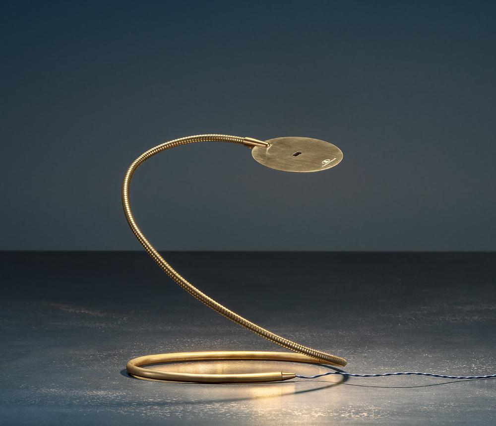 HEREM T LED with swing arm brass table lamp