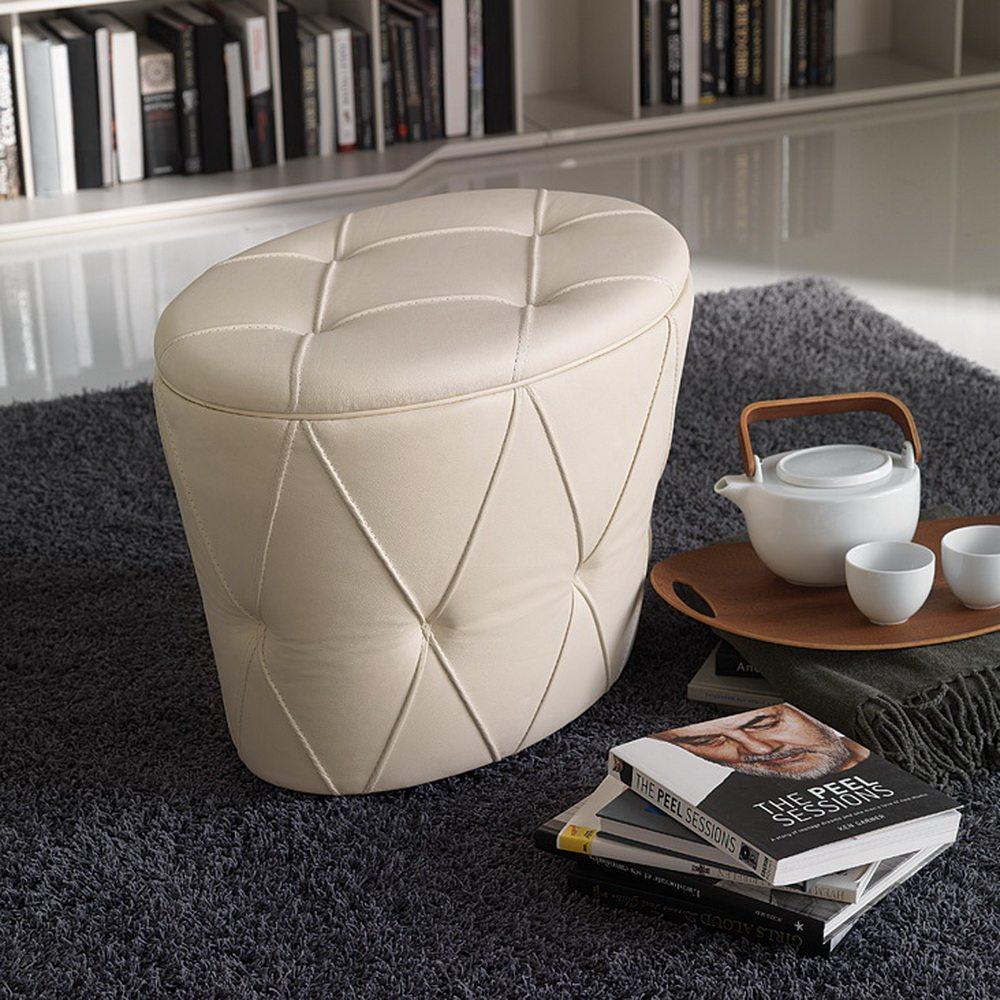 PINKO Oval leather pouf