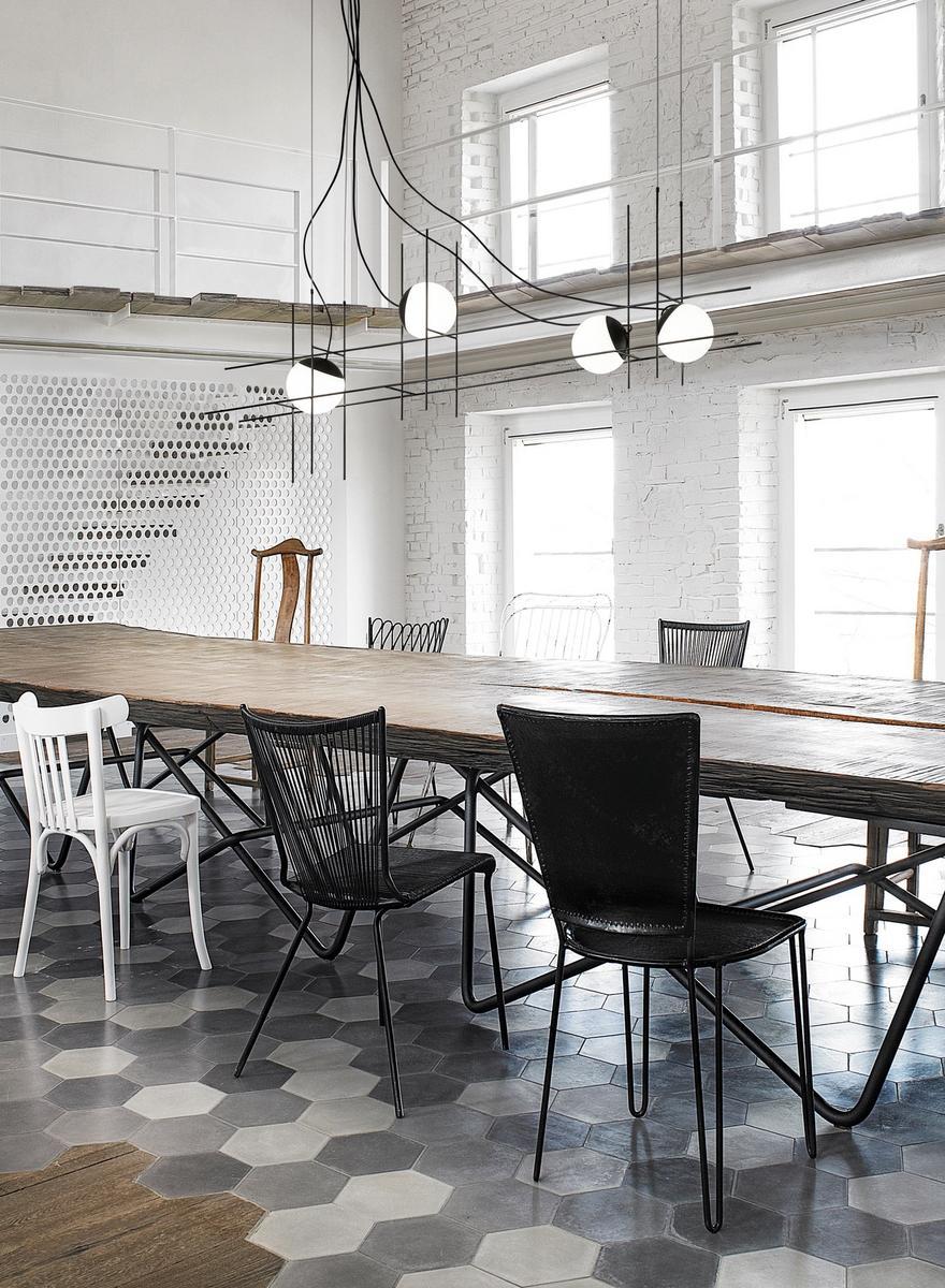 PLOT FRAME SP LED pendant lamp in metal and blown glass