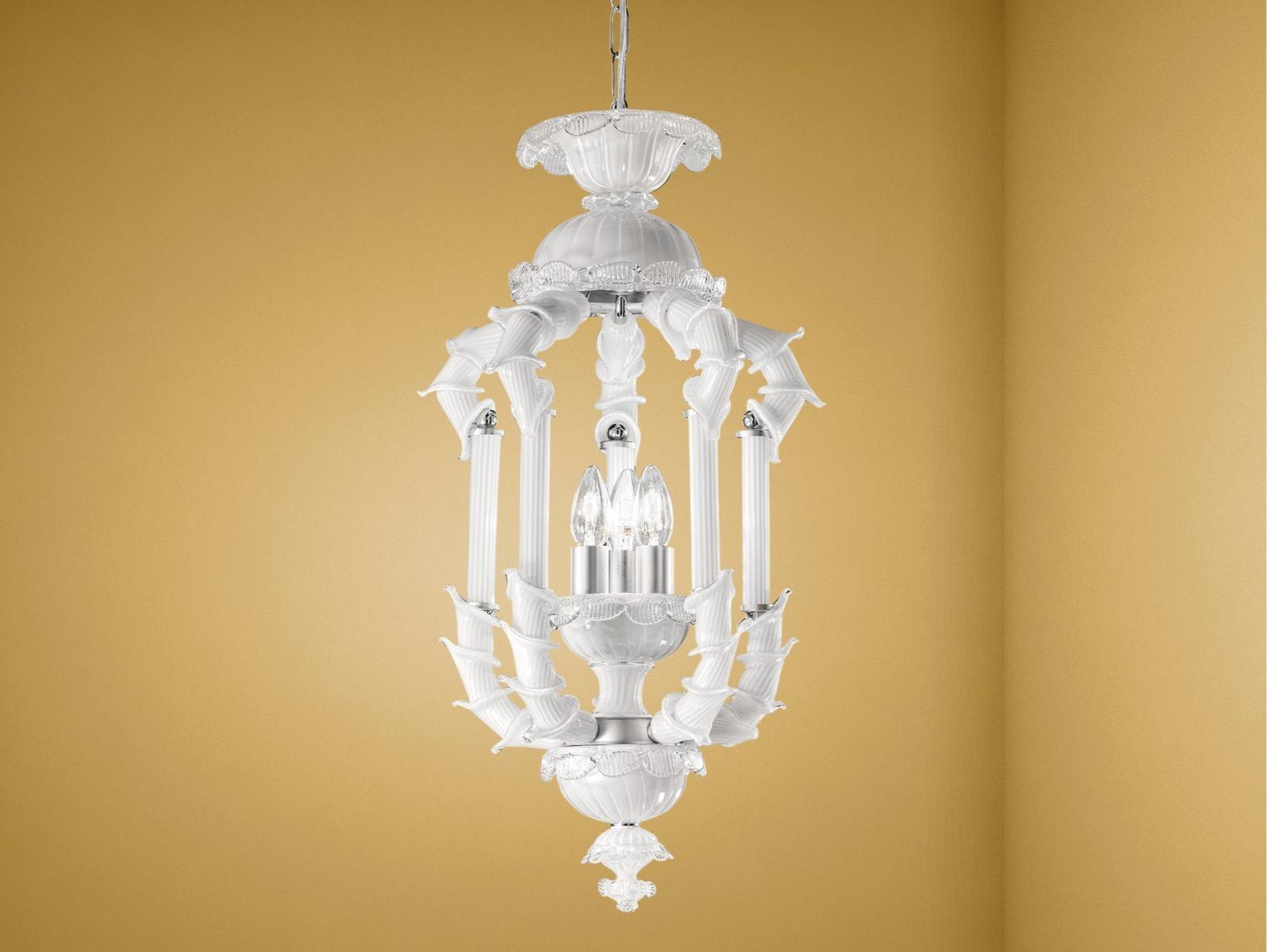 REZZONICO Glass pendant lamp with crystals