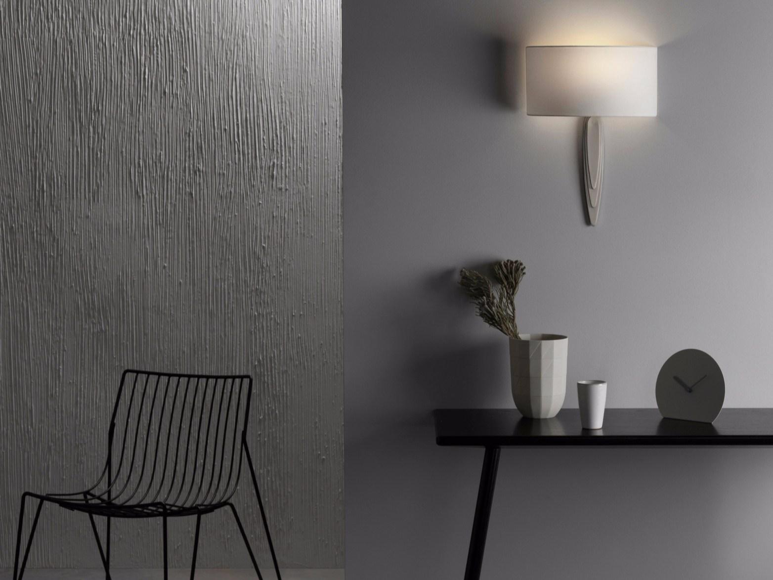 GAUDÌ Zinc wall lamp with fabric shade