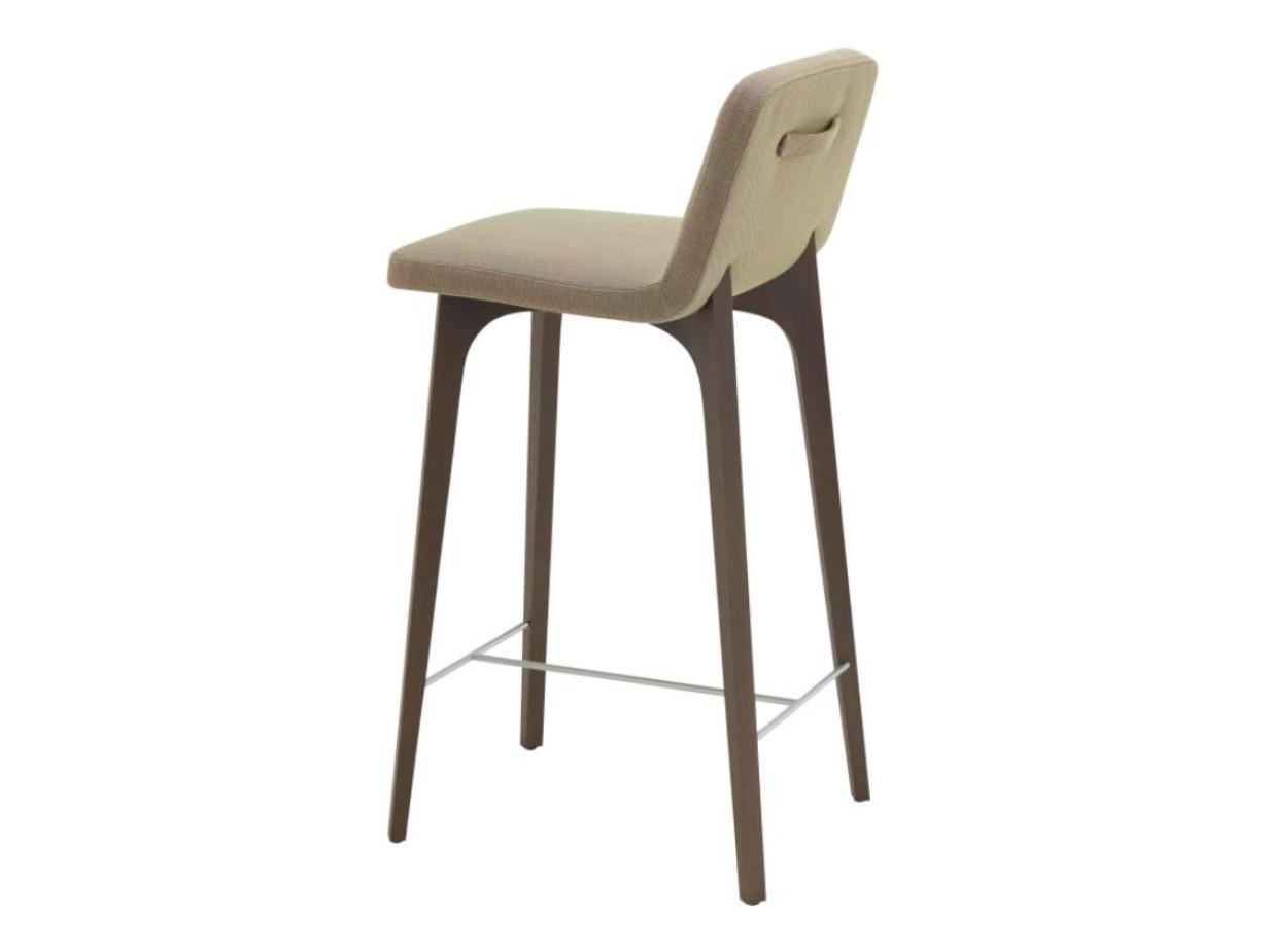 VIK High upholstered fabric stool with back