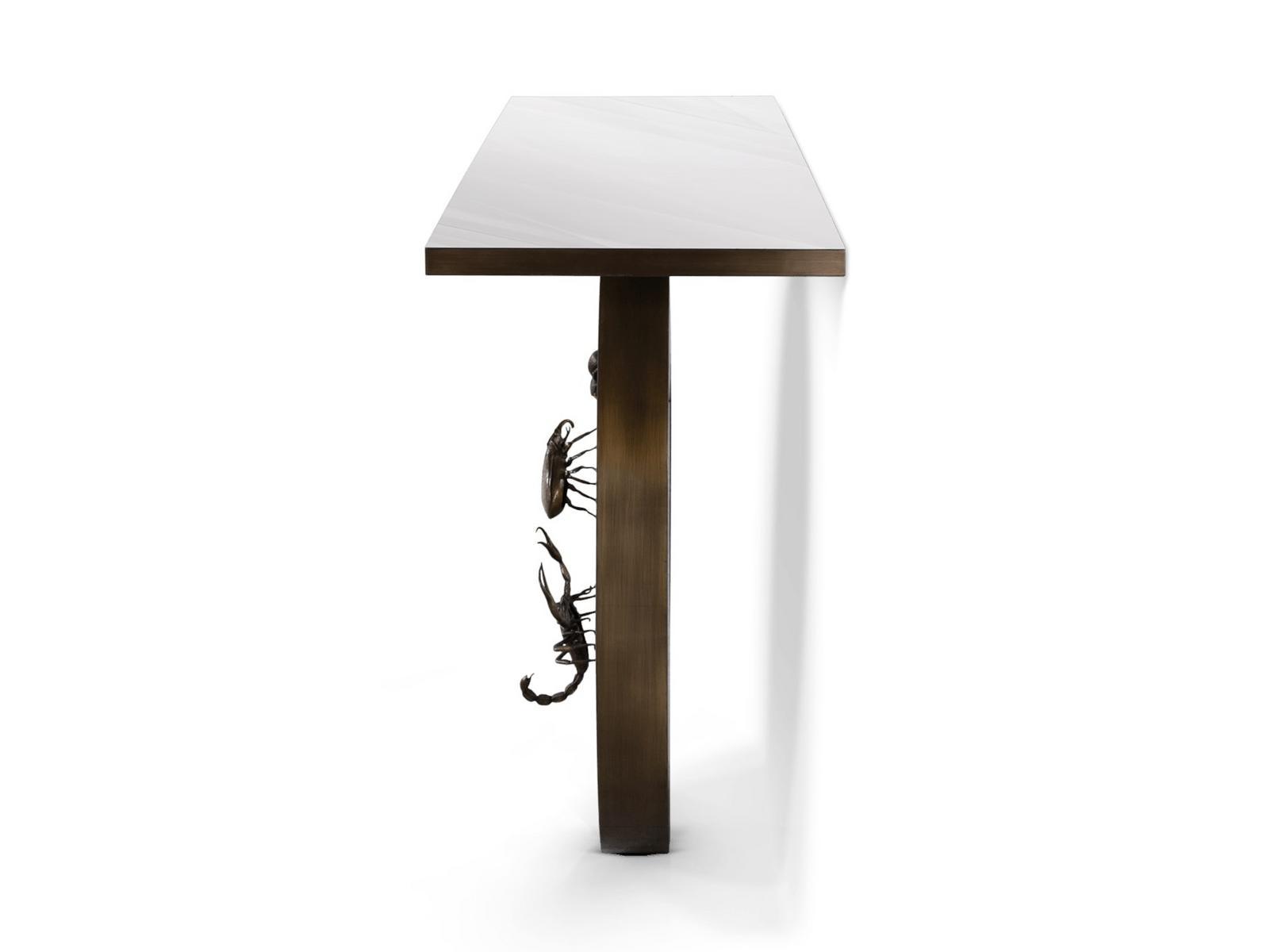METAMORPHOSIS Rectangular brass console table
