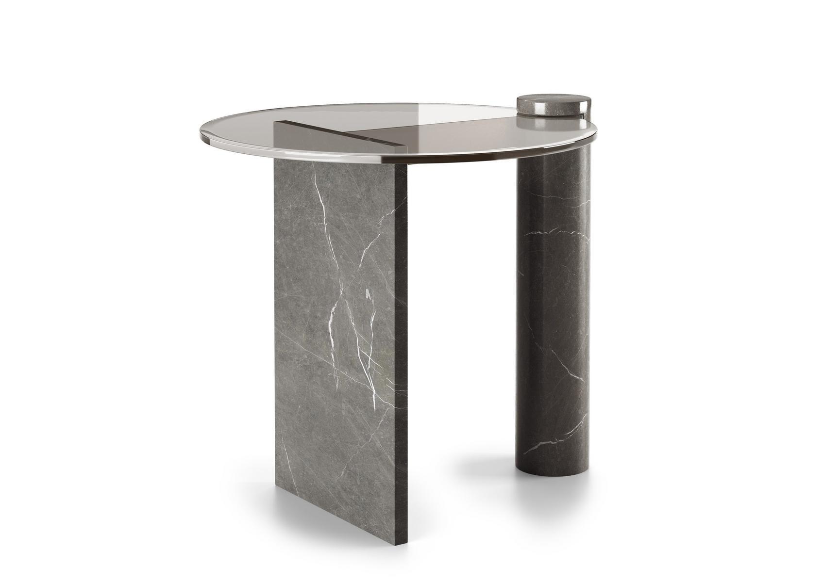 FROST Round tempered glass coffee table