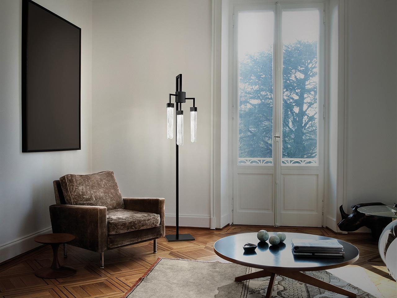 BLAKE STL3 LED floor lamp made of metal and glass