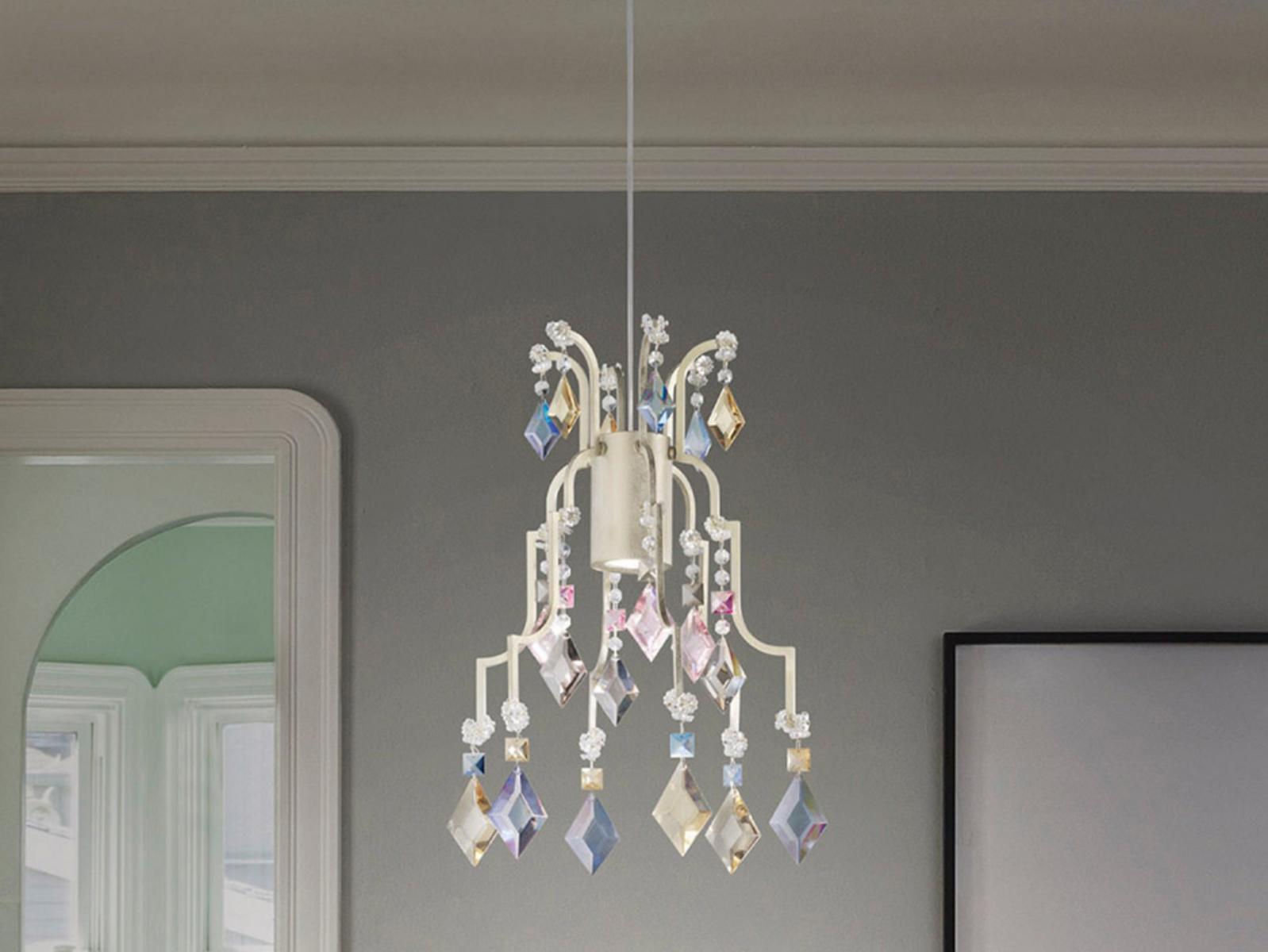 LIZZI S1 Halogen metal pendant lamp with crystals