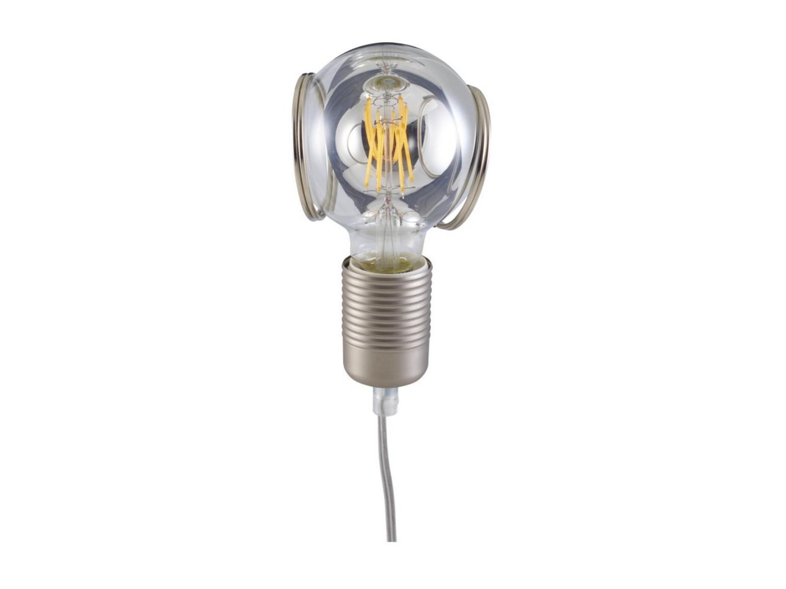 LA PLIC Halogen glass and steel wall lamp
