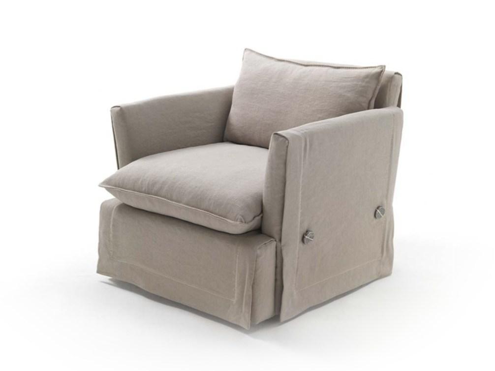 KIMONO JUNIOR Fabric armchair with removable cover with armrests