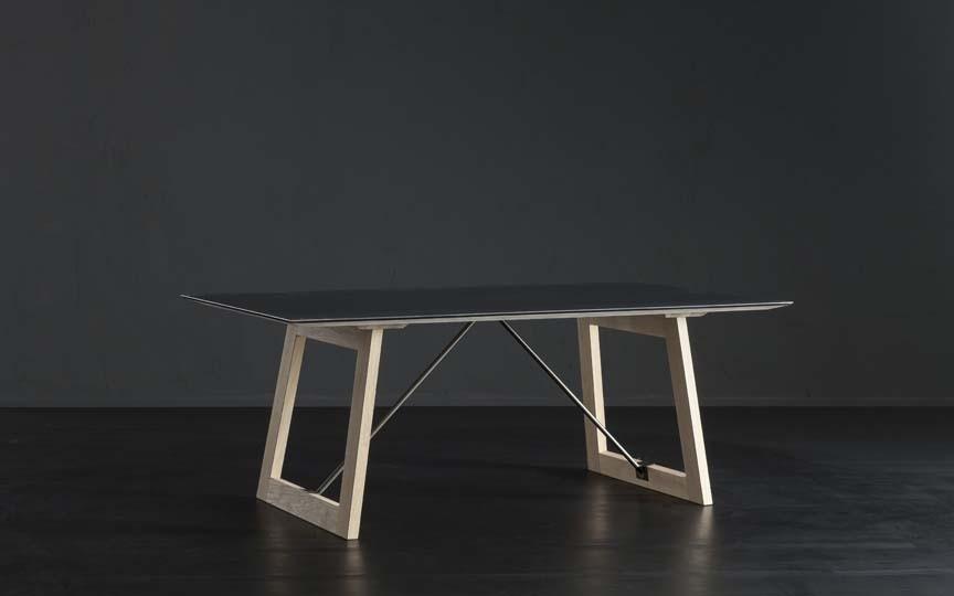 DETROIT + FLAT/ TIRANTI Rectangular iron dining table