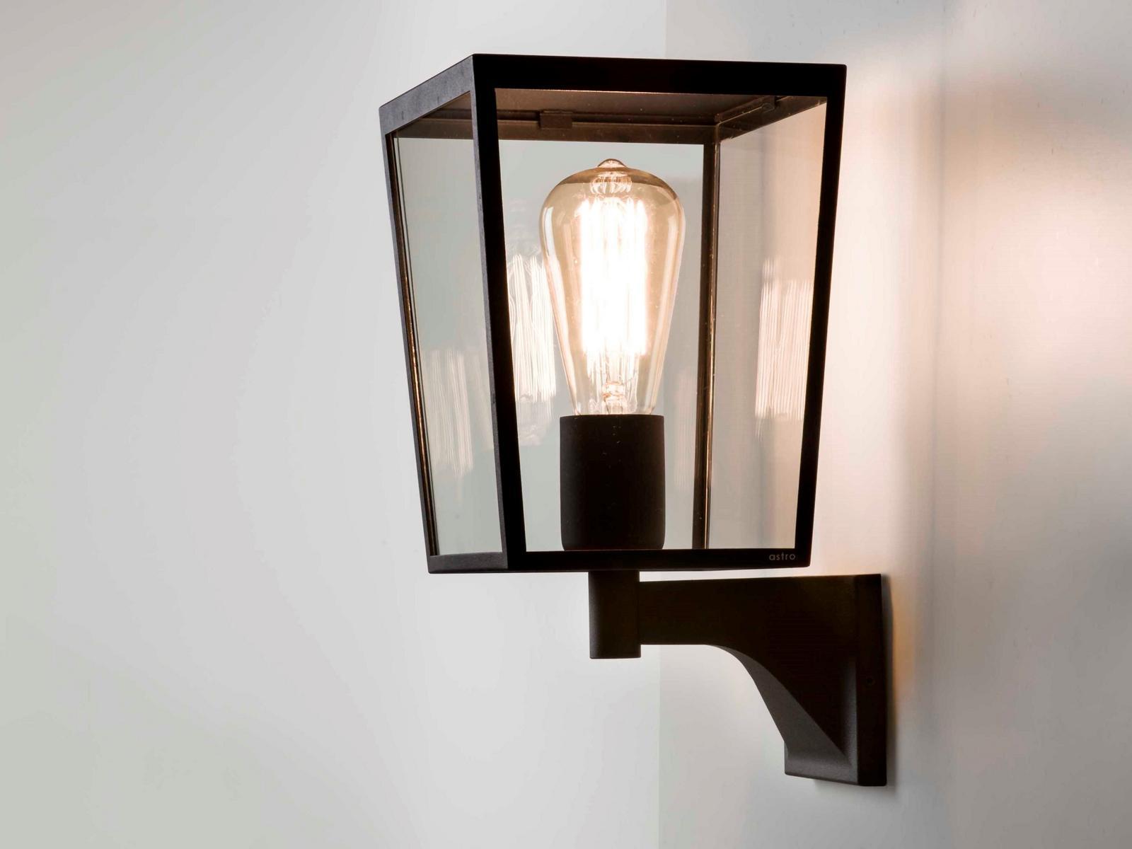 FARRINGDON Glass and steel outdoor wall lamp