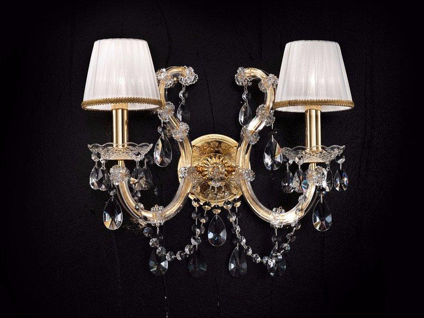 MARIA TERESA VE 937 A2 Direct light incandescent metal wall light with crystals