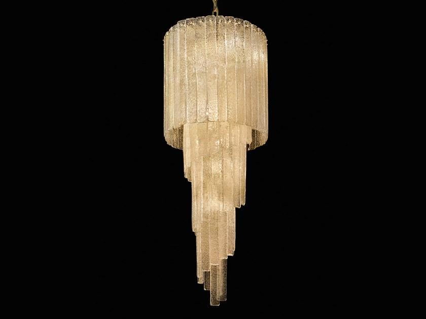 GLASS VE 1149 S7 / S16 Incandescent marble grit pendant lamp