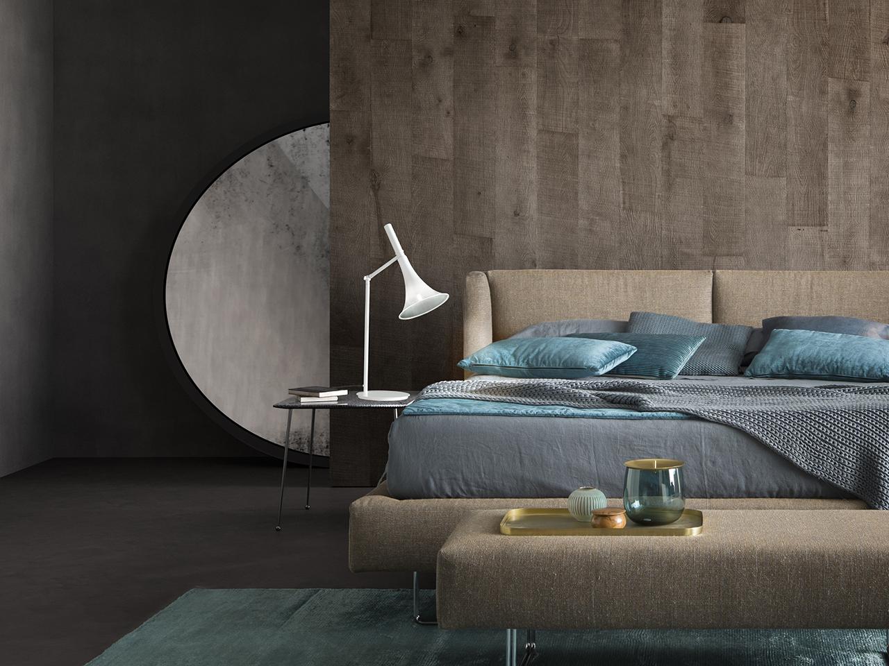 BAFFO 7026/LG LED with swing arm blown glass table lamp