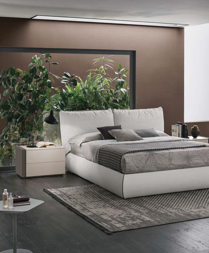 SOGNO Upholstered leather double bed