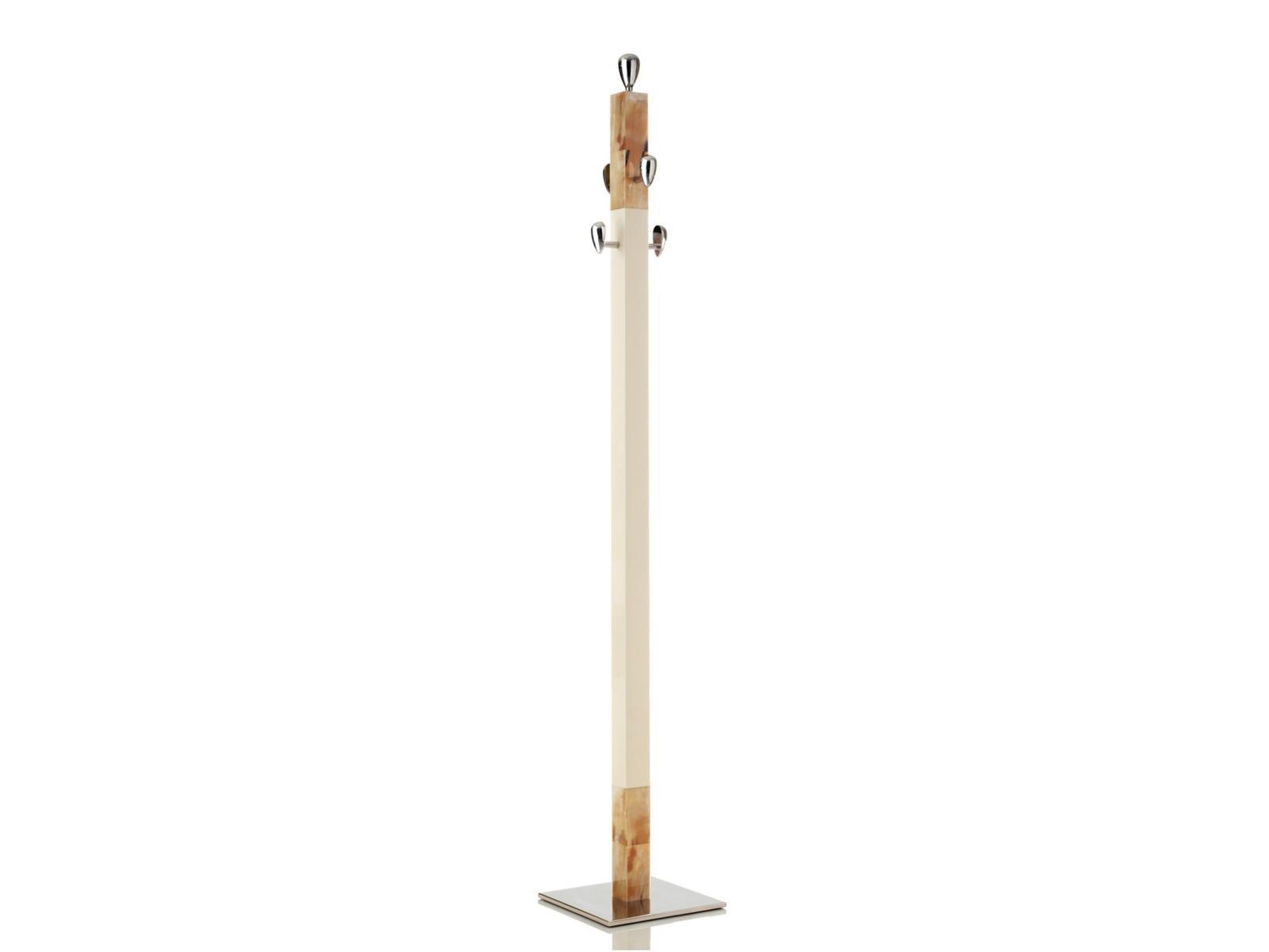 GIGLIO 1432 Wooden coat stand with horn inserts