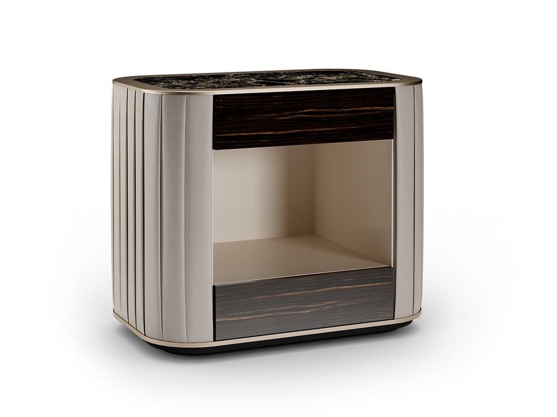 PLISSÈ Rectangular bedside table with drawers