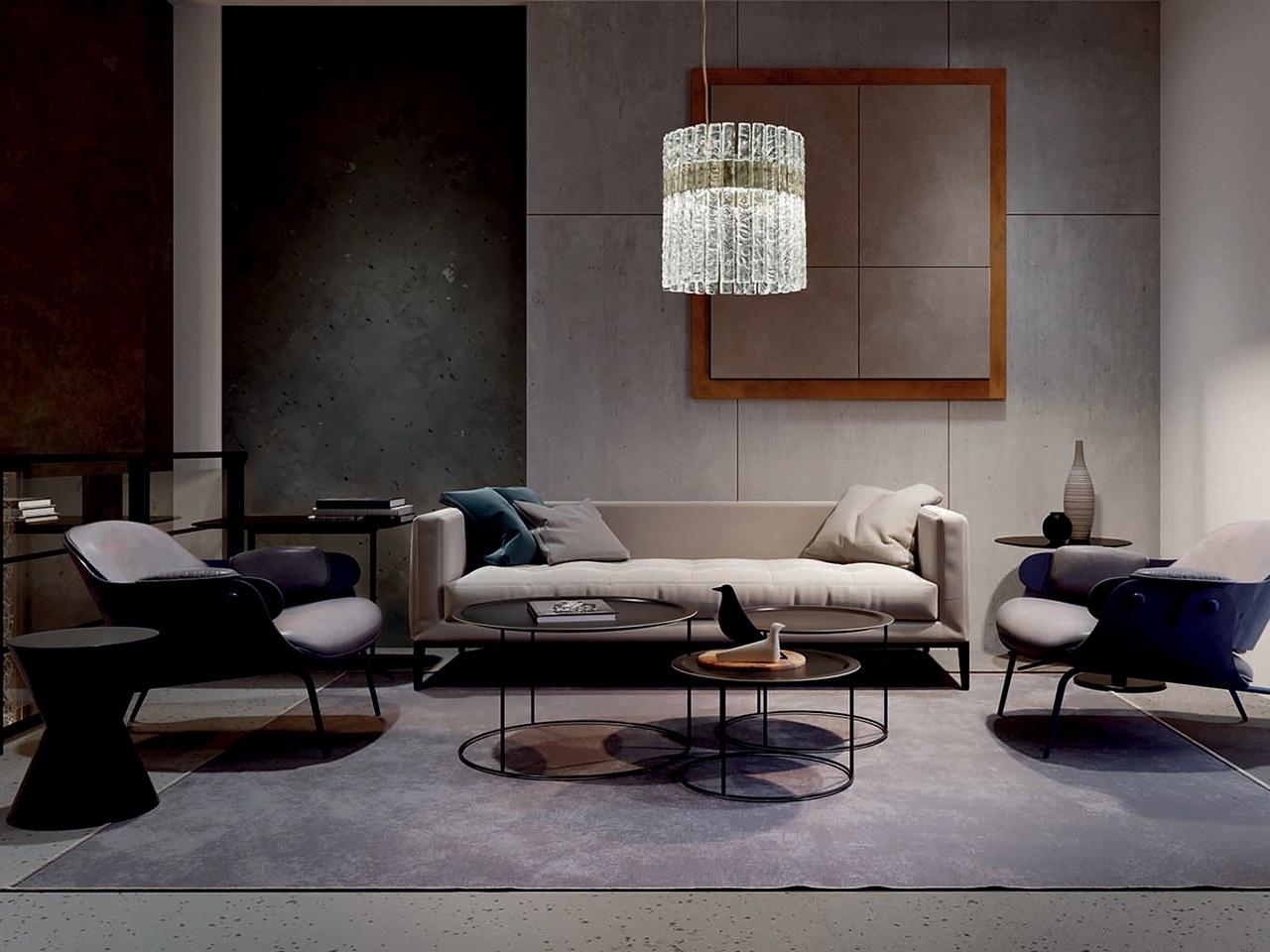 VEGAS S RD 40 LED glass pendant lamp with dimmer