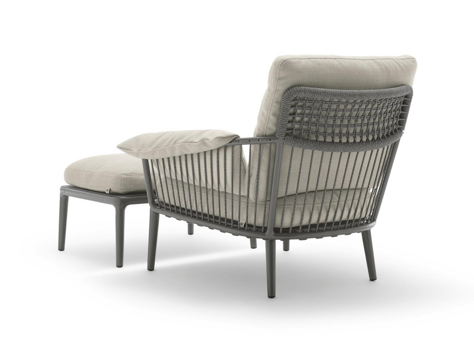 271 YOKO Fabric and aluminium garden armchair with armrests