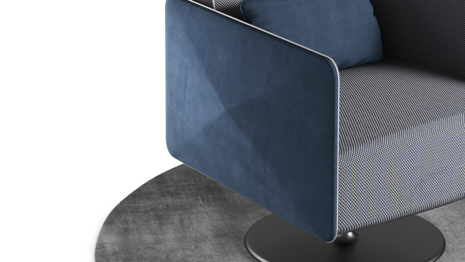 DIAMANTE Fabric armchair with armrests