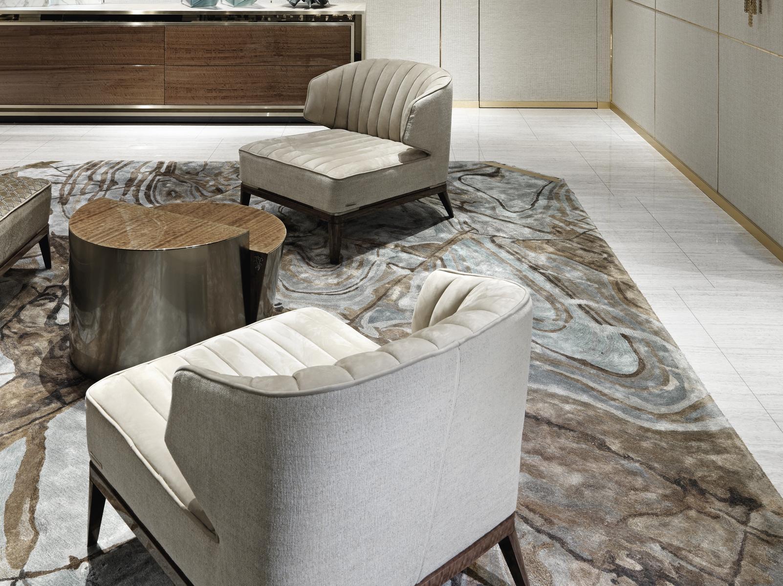 BLONDIE Upholstered fabric armchair